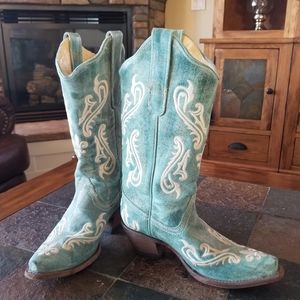 Light turquoise Corral Cowboy Boots